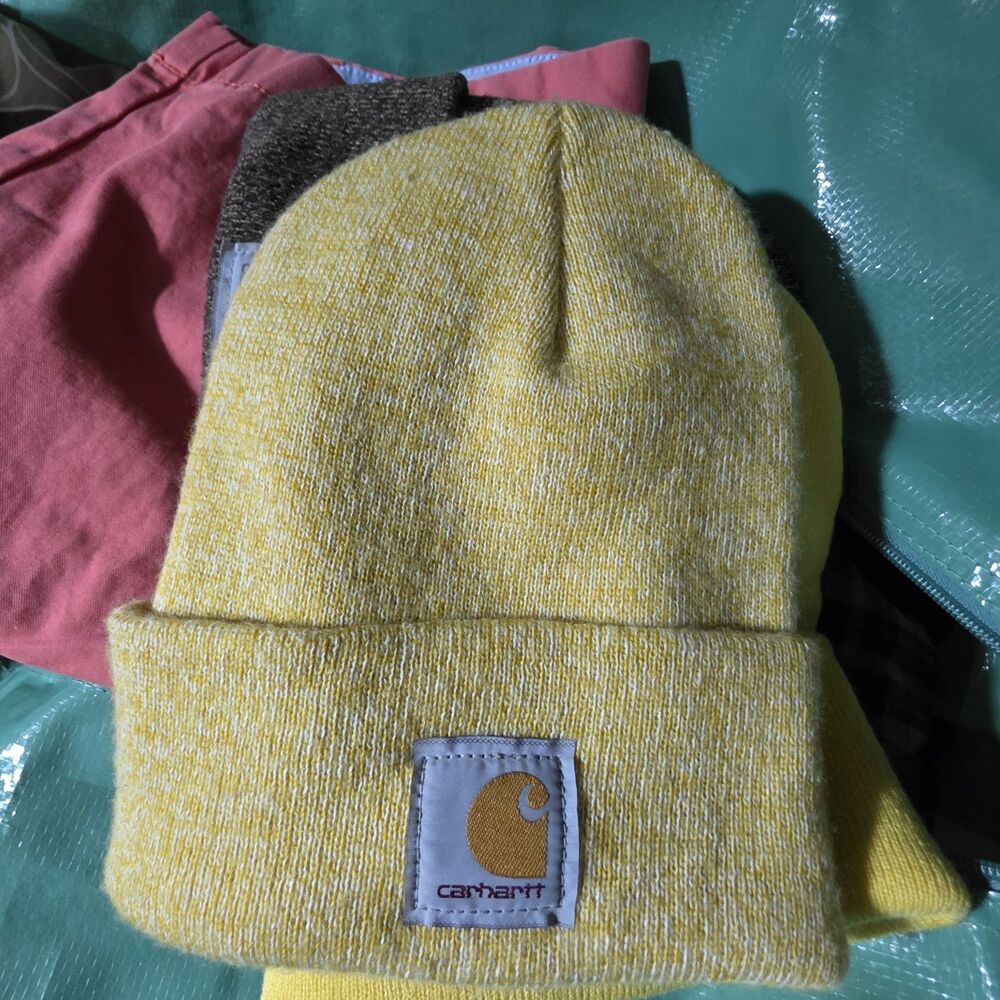 Carhartt Watch Cap Stocking Hat Heathered Yellow Acrylic One Size Unisex